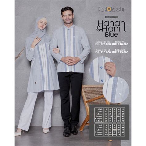 Jual Endomoda Setelan Couple Tunik Hanin Dan Koko Hanan Terbaru