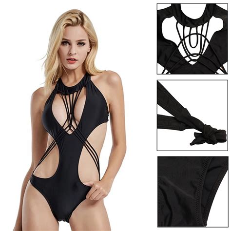 Buy 2018 Fashion Sexy Backless Strap Deep V One Piece