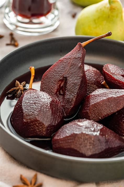 Slow Cooker Poached Pears In Mulled Wine Happy Foods Tube