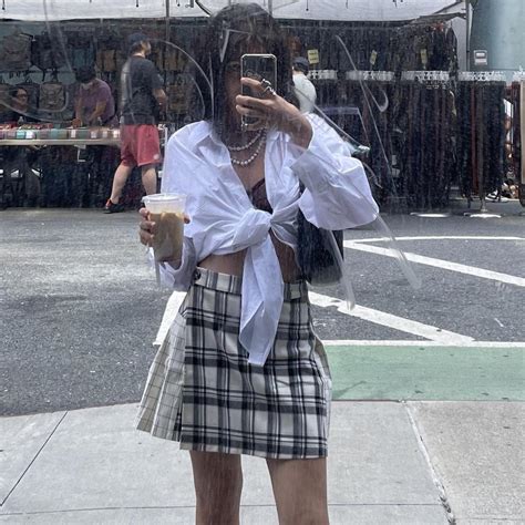 Double Sided Plaid Checkered Preppy Black And White Depop