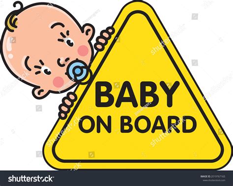 Baby On Board Sticker Funny Small Stock Vector (Royalty Free ...