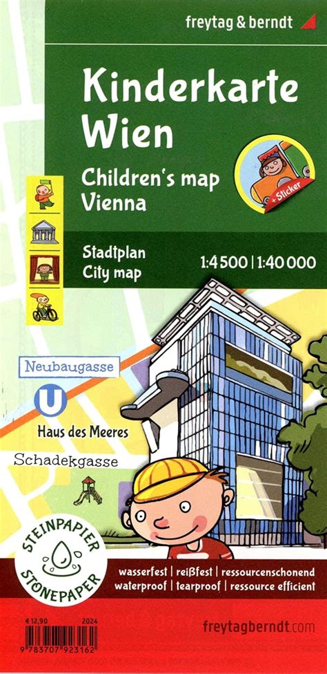 Kinderkarte Wien Stadtplan 1 40 000 Freytag And Berndt 90 X 61 Cm Mit