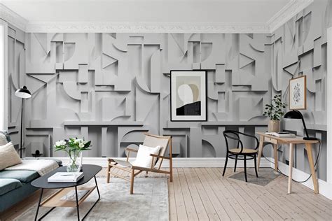 Fototapeta Geometryczna Efekt 3D Rebel Walls R19289 Caroline Grey Mic