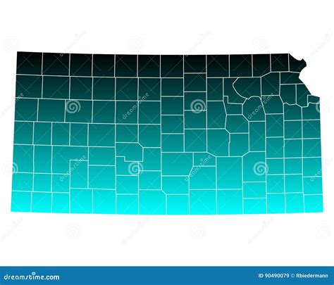 Map Of Kansas Stock Vector Illustration Of Vector Federal 90490079