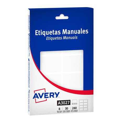 Etiquetas Avery Blancas Manuales Rectangulares Mm Avery