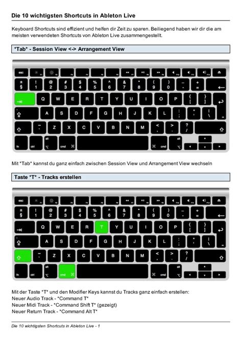 Die 10 Wichtigsten Shortcuts In Ableton Live Pdfcoffeecom