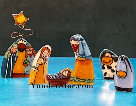 Recycled Glass Nativity Scene from Ecuador - Yonder Star Christmas Shop LLC