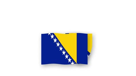 Bosnien Und Herzegowina Animiert Video Erziehen Das Flagge Und Emblem