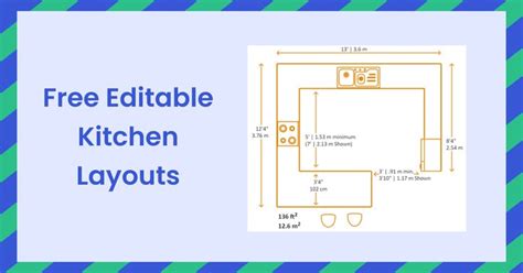 Free Editable Kitchen Layouts Edrawmax Online Kitchen Layout Floor