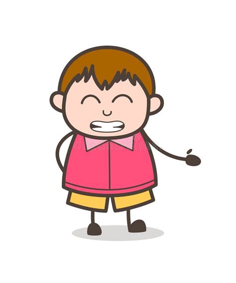 Grimacing Face - Cute Cartoon Fat Kid Illustration Stock Illustration ...