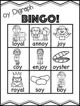 Oy Vowel Digraph Bingo Playing Cards By Lauren Mcintyre Tpt