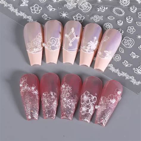 FASHION CHERRY BLOSSOM Nail Art Sticker 3D Flowers Manicure Decal