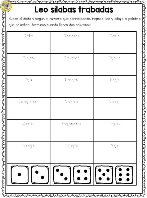 A Spanish Worksheet With Dices And Numbers