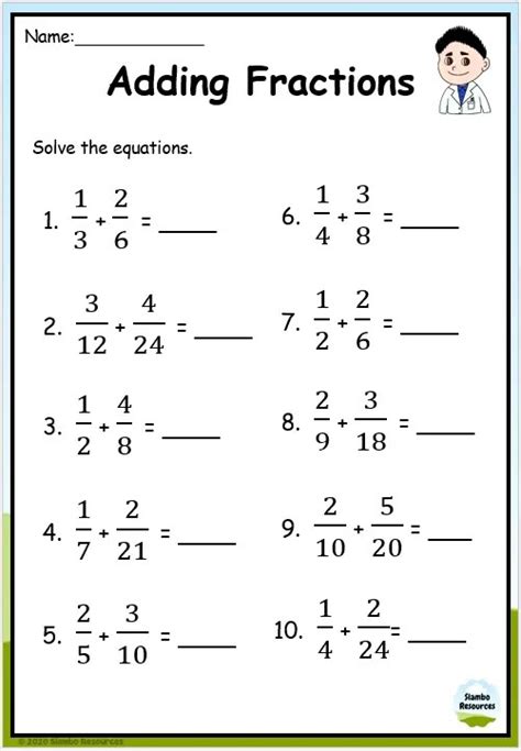 Adding And Subtracting Fractions Worksheets Teach Starter