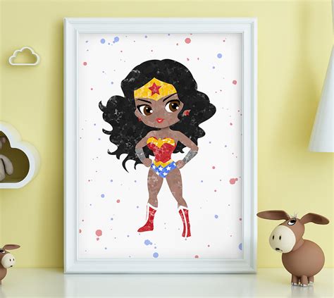 Wonder Woman African American Poster Digital Baby Room Poster