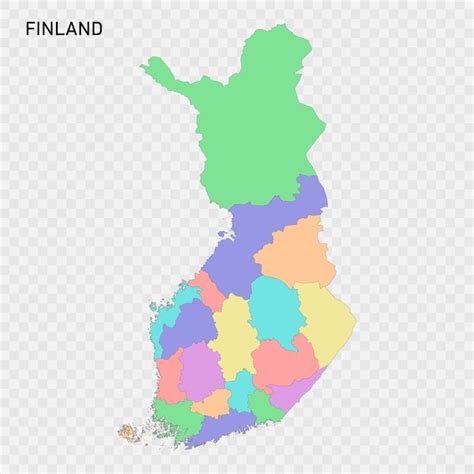 Premium Vector Isolated Colored Map Of Finland