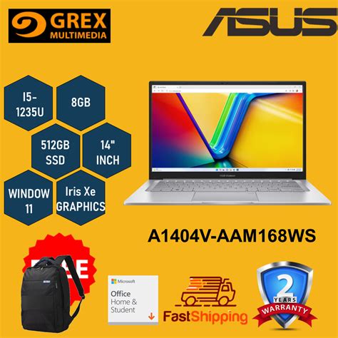 ASUS VIVOBOOK 14 A1404Z AAM180WS LAPTOP I5 1235U 8GB 512GB SSD 14 FHD