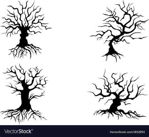 Halloween trees Royalty Free Vector Image - VectorStock