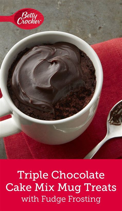 Betty Crocker Triple Chocolate Cake Mix Mug Treats With Fudge Frosting