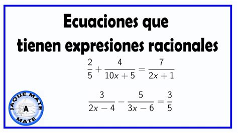 Ecuaciones Con Expresiones Racionales Ejercicios YouTube