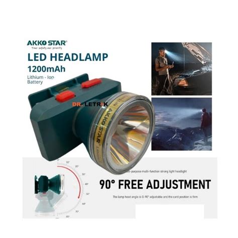 Akko Star Led Rechargeable Usb Head Lamp Outdoor Lampu Suluh Tourch