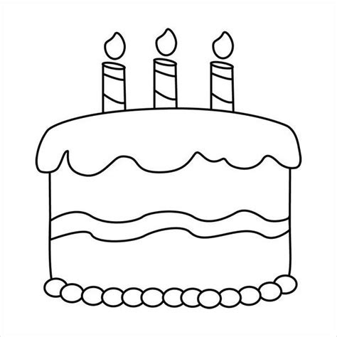 Birthday cake clipart black and white