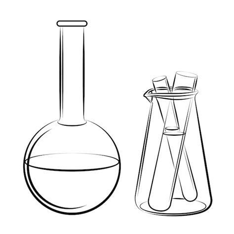 Diagramm für chemische experimente gezeichnet von vector isoliert auf