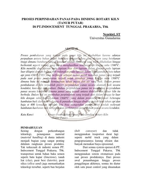 PDF Proses Perpindahan Panas Pada Dinding Rotary Kiln DOKUMEN TIPS