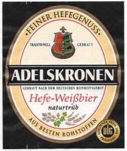 Drink Label Adelskronen Hefe Weissbier Feldschl Chen Brauerei Ag