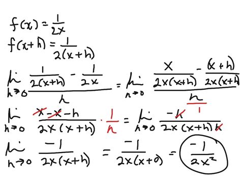 Derivative Fraction Using Limit Process Math Calculus ShowMe