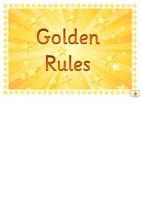 Golden Rules Classroom Poster Template printable pdf download