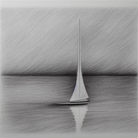 Best AI Photo: Pencil drawing of a sailboat in the water | Promptify