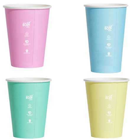 Truly Eco 16oz 480ml PASTEL Single Wall Coffee Cups 90mm Diameter