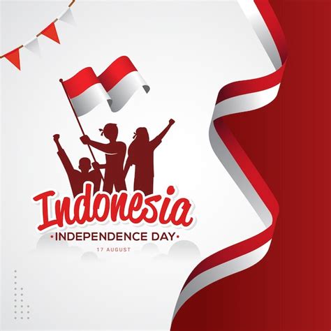 Premium Vector August Happy Indonesia Independence Day Greeting Card