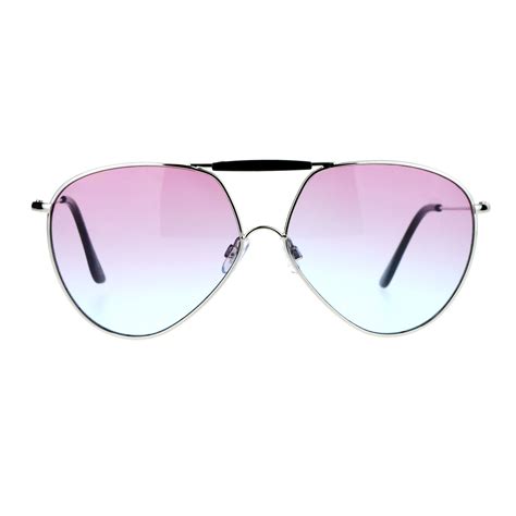 Sa106 Womens Oceanic Color Gradient Lens Retro Aviator Sunglasses