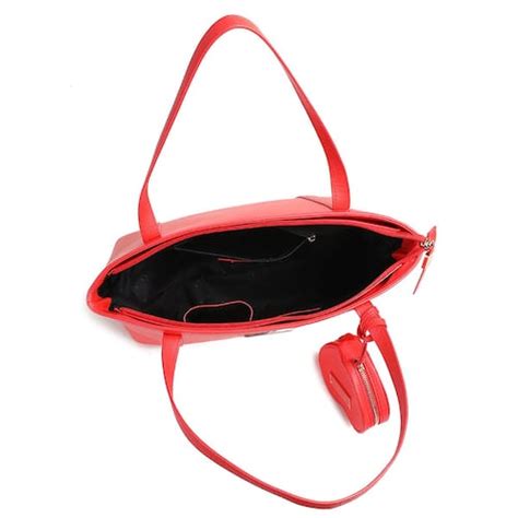 Bolsa Estilo Tote Marca Perry Ellis Con Pouch De Corazón Color Rojo