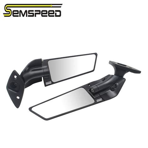 SEMSPEED Motorcycle CNC Side Foldable Wind Rear Mirror Rearviews For