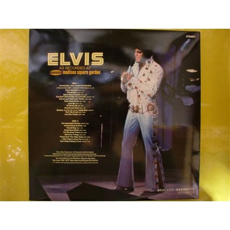 As Recorded At Madison Square Garden Elvis Presley Lp Gatefold