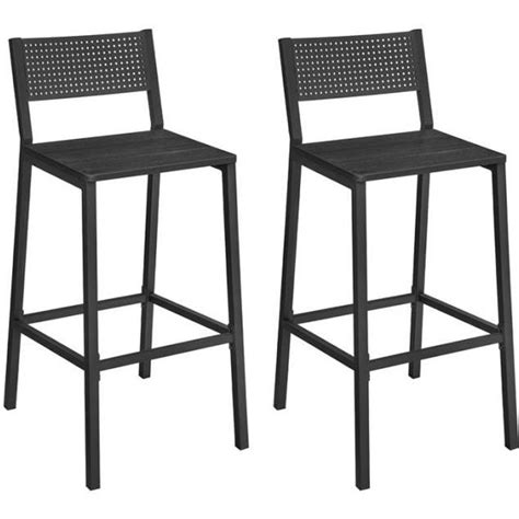 Tabourets De Bar VASAGLE Lot De 2 Style Industriel Gris