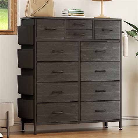 GIKPAL Black Dresser With 12 Drawer Dressers For Bedroom Tall Dresser