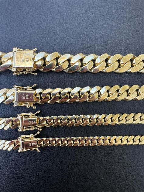 Handmade Tight Link Solid 10k Gold Miami Cuban Link Chain Or Bracelet Necklace