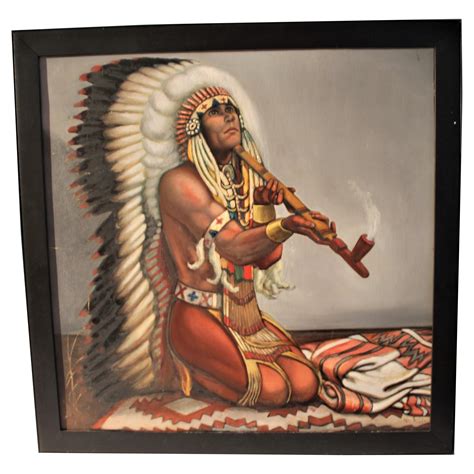 American Indian Chief Oil Painting At 1stdibs Indian Chief Painting