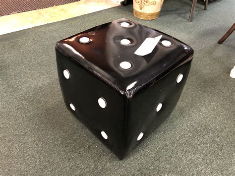 Black Vinyl Dice Foot Stool Heirloom Home