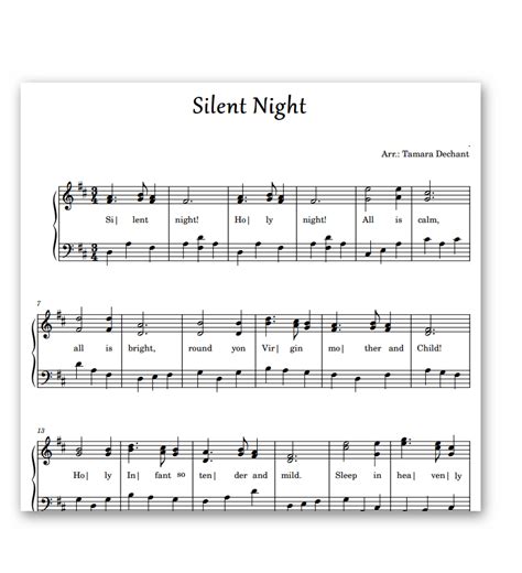 Silent Night Free Pdf Easy Piano Arrangement