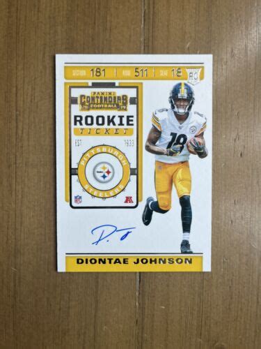 Diontae Johnson Panini Contenders Ticket Rps Variation Rookie Auto