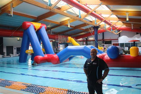 Massive Challenging Inflatable In Pool After Long Wait