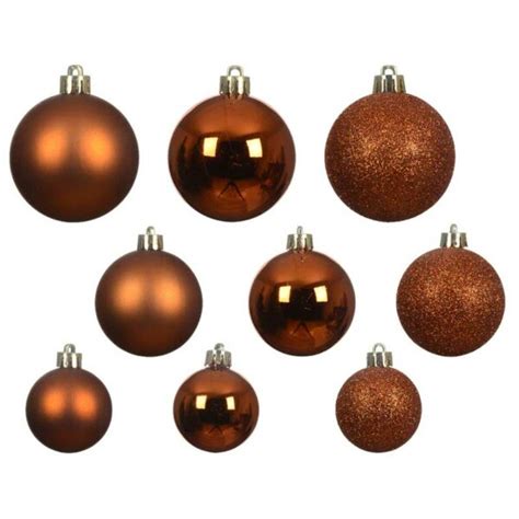 Decoris Shatterproof Baubles In Warm Cider Pack Of 30