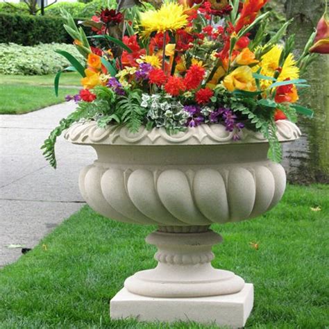 Large Garden Urn Made From Sandstone 5 Colors Durable Made In