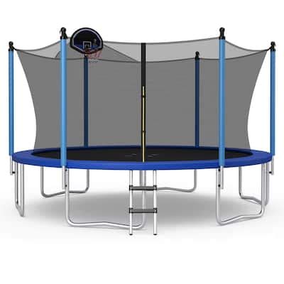 Trampoline with Basketball Hoop, 14 Ft Trampoline with Ladder, ASTM Approved Outdoor Large ...