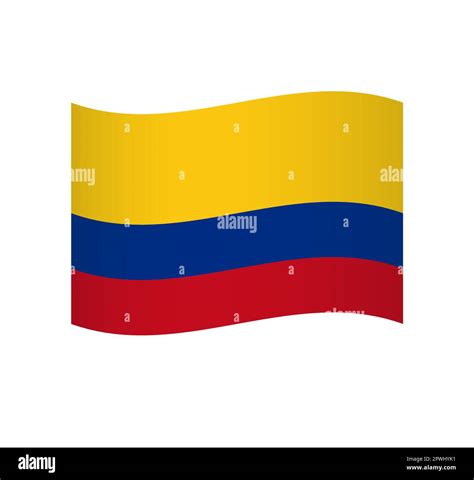 Colombia Flag Simple Wavy Vector Icon With Shading Stock Vector Image